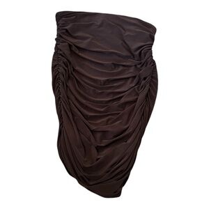 Ruched Pencil Skirt Express Black